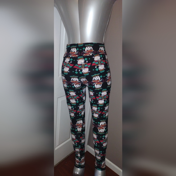 Lularoe Leggings Black King Queen Card Soft Pants Plus Sz OS 2-12 - Picture 3 of 5